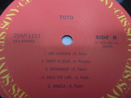 TOTO 1st S/T Same Title Japan Orig. LP OBI