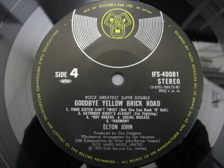 Elton John Goodbye Yellow Brick Road Japan Rare 2LP OBI