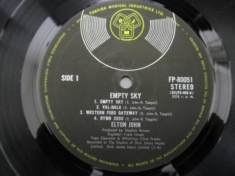 Elton John Empty Sky Japan Orig. LP OBI