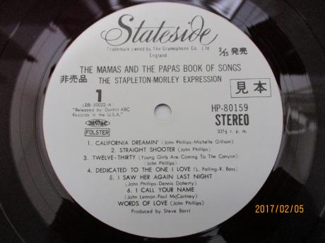 Mamas & Papas Book Of Songs Japan PROMO LP RED WAX