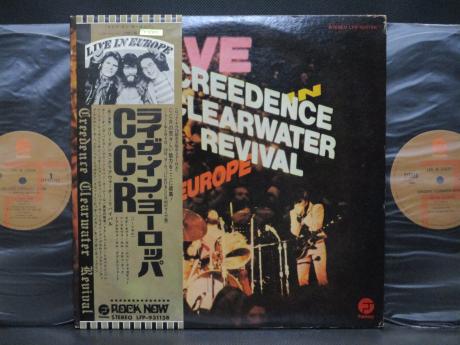 CCR Creedence Clearwater Revival Live in Europe Japan Orig. 2LP OBI POSTER