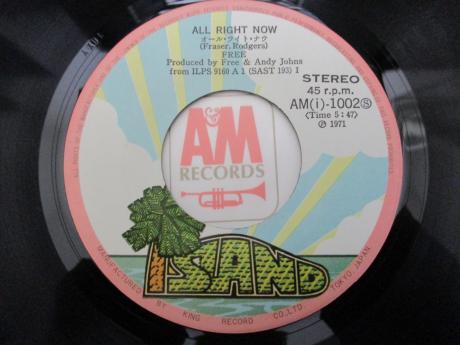 FREE All Right Now ( Live ) Japan Orig. 7" Rare PS
