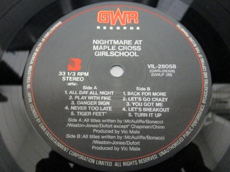 Girlschool Nightmare At Maple Cross Japan Orig. LP OBI