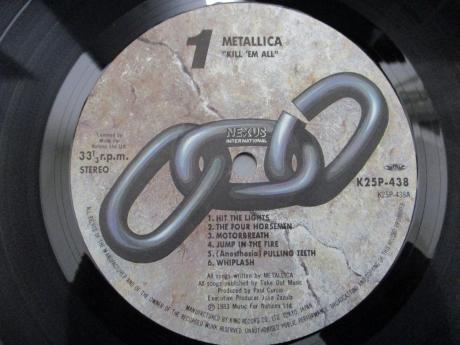 Backwood Records : Metallica Kill 'Em All Japan Orig. LP OBI