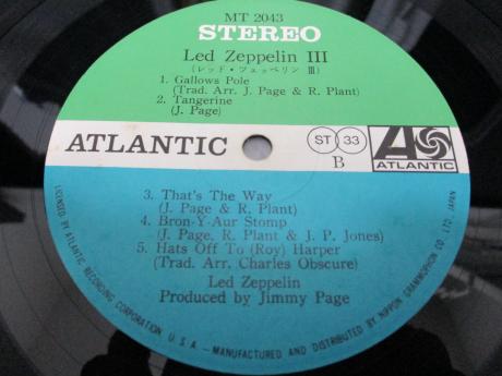 Led Zeppelin 3rd III Japan Orig. LP NIPPON GRAMMOPHON