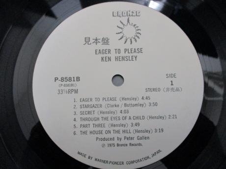 Uriah Heep Ken Hensley Eager to Please Japan Orig. PROMO LP OBI WHITE LABEL