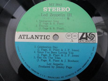 Led Zeppelin 3rd III Japan Orig. LP NIPPON GRAMMOPHON