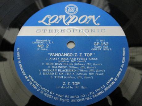ZZ TOP Fandango ! Japan Orig. LP OBI INSERT