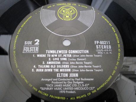 Elton John Tumbleweed Connection Japan Early LP OBI