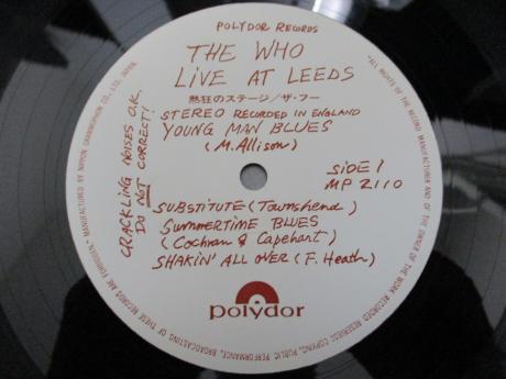 WHO Live at Leeds Japan Orig. LP OBI INSERTS