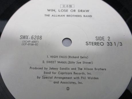 Allman Brothers Band Win Lose or Draw Japan PROMO LP OBI WHITE LABEL