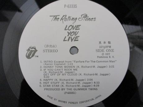Rolling Stones Love You Live Japan Orig. PROMO 2LP OBI WHITE LABELS