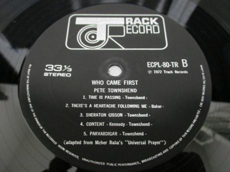 Pete Townshend Who Came First Japan Orig. LP POSTER-INSERT