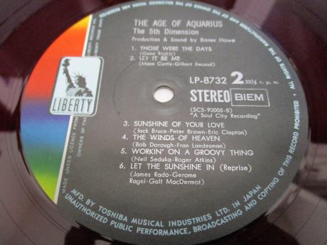 5th Dimension Age of Aquarius Japan Orig. LP RED WAX