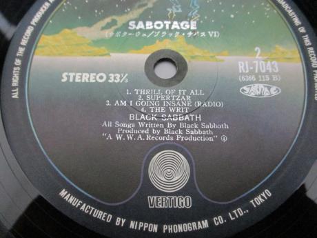 Black Sabbath Sabotage Japan Orig. LP OBI