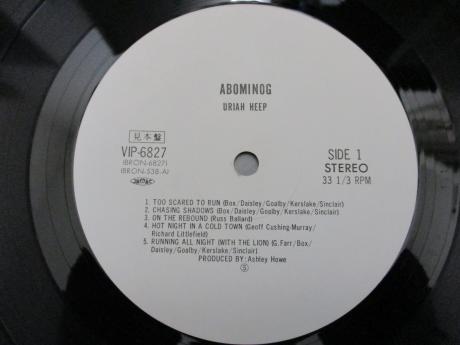 Uriah Heep Abominog Japan PROMO LP OBI WHITE LABEL