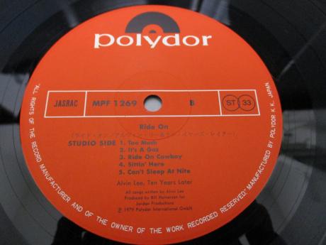 Alvin Lee & Ten Years Later Ride On Japan Orig. LP OBI