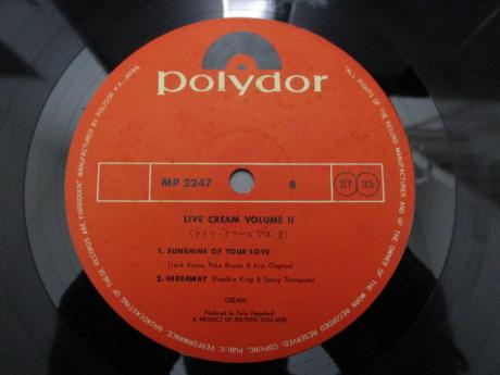 Cream Live Cream Volume II Japan Orig. LP OBI INSERT