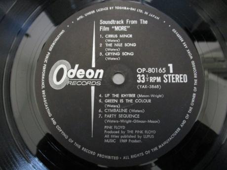 Pink Floyd OST "MORE" Japan Early LP OBI G/F ODEON
