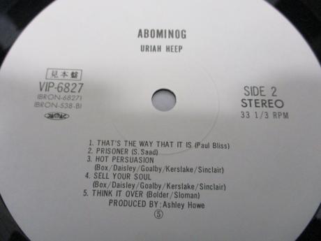 Uriah Heep Abominog Japan PROMO LP OBI WHITE LABEL