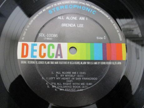 Brenda Lee All Alone Am I Japan Orig. LP OBI F/B COVER