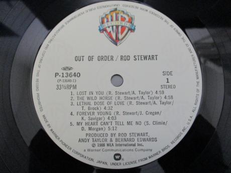 Rod Stewart Out of Order Japan Orig. LP OBI INSERT