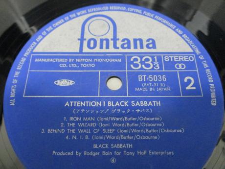 Black Sabbath Attention ! Japan LTD LP RARE LIVE COVER