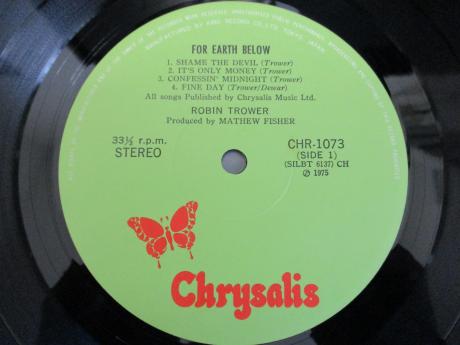 Robin Trower For Earth Below Japan Orig. LP OBI BOOKLET