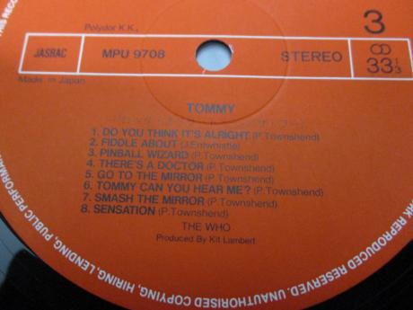 WHO Tommy Japan LTD 2LP RED OBI INSERT