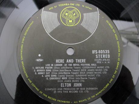 Elton John Here and There Japan Orig. LP OBI