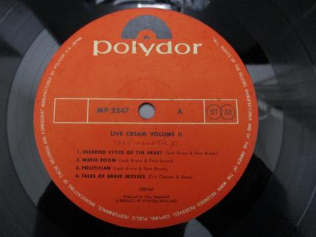 Cream Live Cream Volume II Japan Orig. LP OBI INSERT