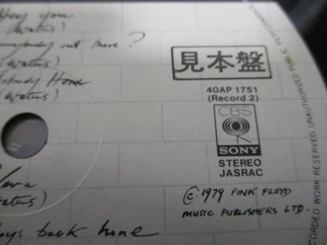 Pink Floyd Wall Japan Orig. PROMO 2LP CAP OBI