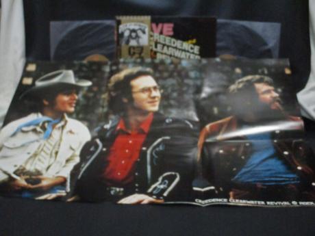 2. CCR Creedence Clearwater Revival Live in Europe Japan Orig. 2LP OBI RARE POSTER