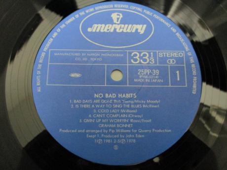 ( Rainbow ) Graham Bonnet No Bad Habits Japan Orig. LP OBI