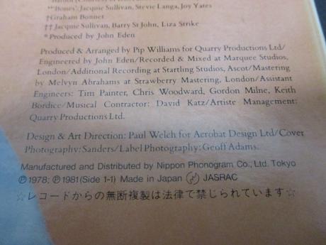 ( Rainbow ) Graham Bonnet No Bad Habits Japan Orig. LP OBI