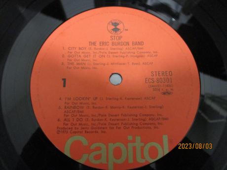 Eric Burdon Band Stop Japan Orig. LP STICKER COMPLETE