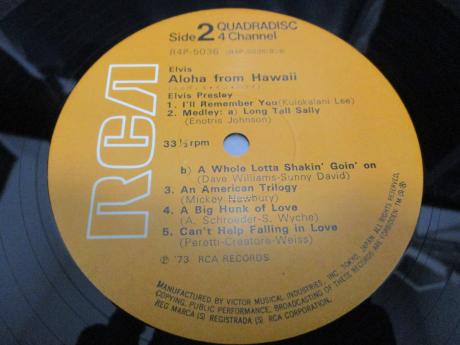 Elvis Presley Aloha From Hawaii Via Satellite Japan 4CH Quadra ED 2LP OBI