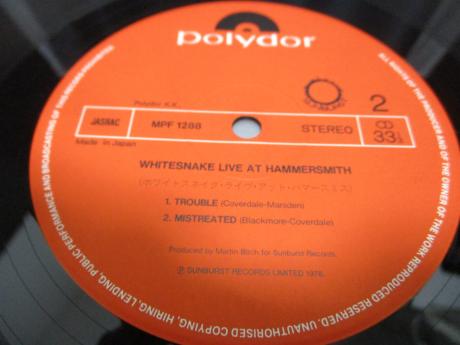 Whitesnake Live At Hammersmith Japan ONLY LP INSERT