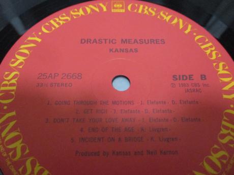 Kansas Drastic Measures Japan Orig. LP CAP OBI SHRINK