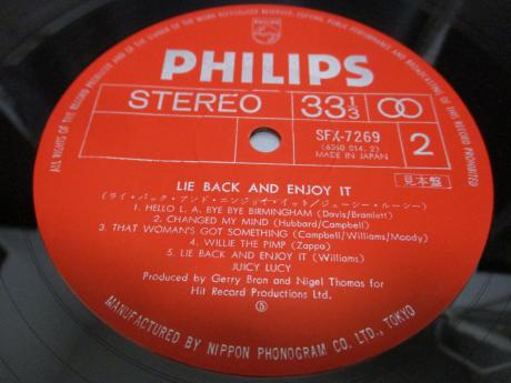 Juicy Lucy Lie Back And Enjoy It Japan Orig. PROMO LP DIF RED LABEL