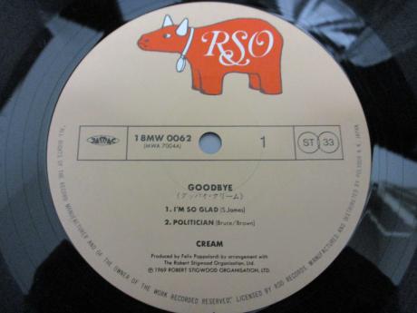 Cream Goodbye Japan Rare LP PURPLE OBI 1988