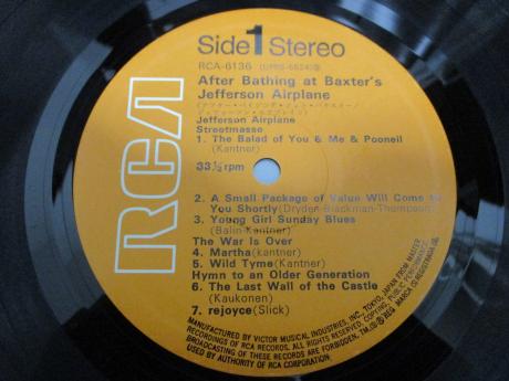 Jefferson Airplane After Bathing at Baxter’s Japan Rare LP RED OBI G/F