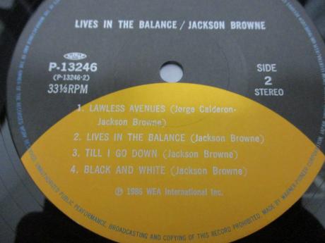 Jackson Browne Lives In The Balance Japan Orig. LP OBI