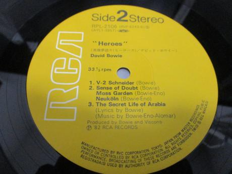 David Bowie Heroes Japan Rare LP OBI INSERT