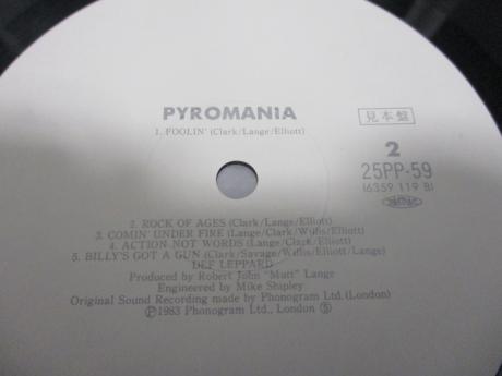 Def Leppard Pyromania Japan Orig. PROMO LP OBI WHITE LABEL