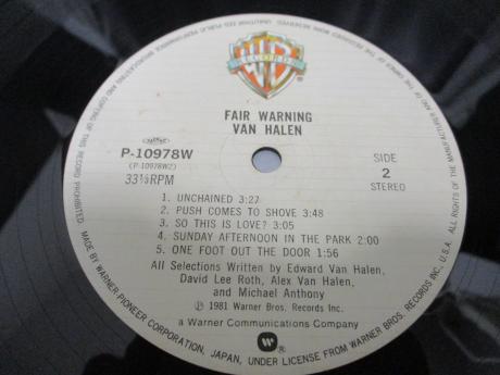 Van Halen Fair Warning Japan Orig. LP OBI