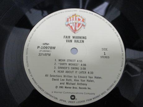Van Halen Fair Warning Japan Orig. LP OBI INSERT