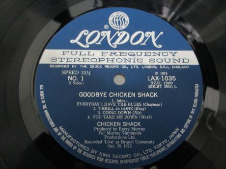 Chicken Shack Goodbye Japan Rare LP BROWN OBI