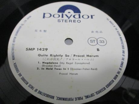 Procol Harum Quite Rightly So Japan Orig. PROMO LP DIF WHITE LABEL