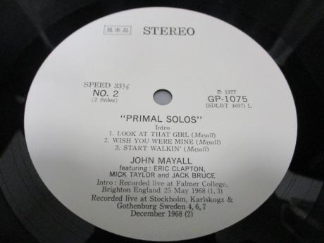John Mayall feat Eric Clapton & Mick Taylor Primal Solos Japan Orig. PROMO LP OBI DIF COVER